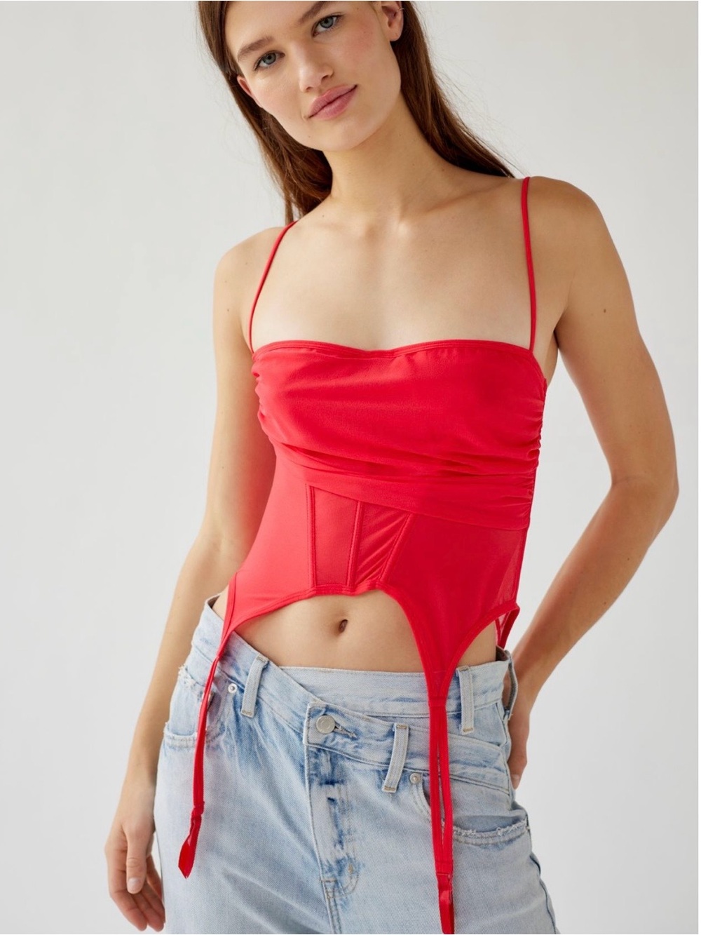 UO Out From Under Prism Sheer Tulle Corset